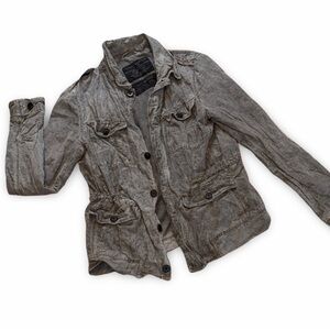 AllSaints Spitalfields Washed Utility Field Jacket Military Inspired Size M